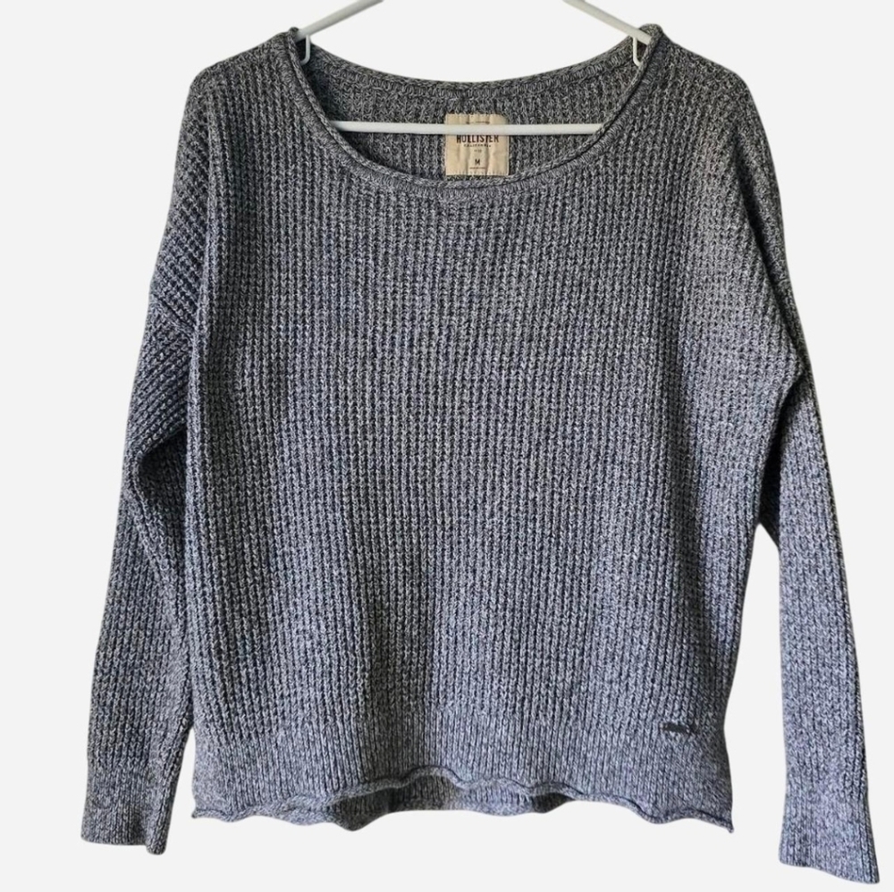 Hollister Chunky Waffle Knit Sweater In Grey